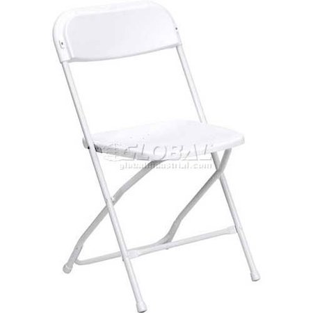 GLOBAL INDUSTRIAL Plastic Folding Chair, 800 lbs. Capacity, White B1105792